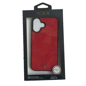 NIP Tumi Genuine Coated Canvas Magsafe Cell Phone Case For iPhone 16 Red New